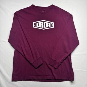 Jordan Brand Mens Long Sleeve Graphic T-Shirt Maroon Burgundy Size Large